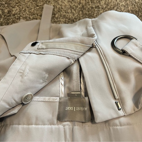 August 1 Eight Wide-Leg Belted Trousers in Light Gray - Picture 7 of 9